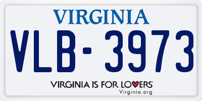 VA license plate VLB3973