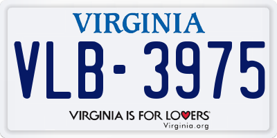 VA license plate VLB3975