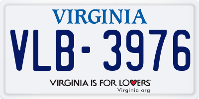VA license plate VLB3976