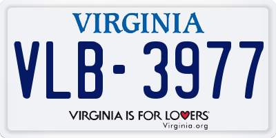 VA license plate VLB3977