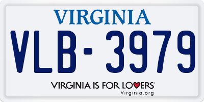 VA license plate VLB3979