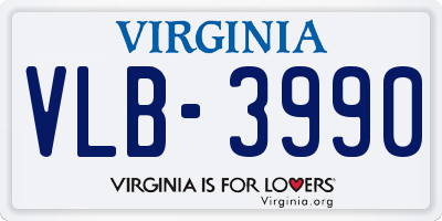 VA license plate VLB3990