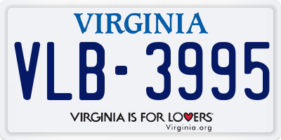 VA license plate VLB3995