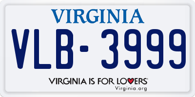 VA license plate VLB3999