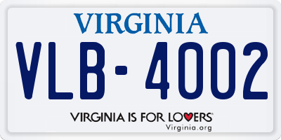 VA license plate VLB4002