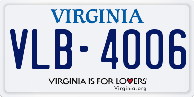 VA license plate VLB4006