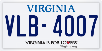 VA license plate VLB4007