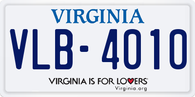 VA license plate VLB4010