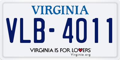 VA license plate VLB4011