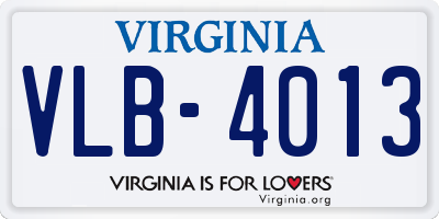 VA license plate VLB4013