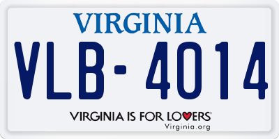 VA license plate VLB4014