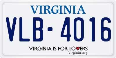 VA license plate VLB4016