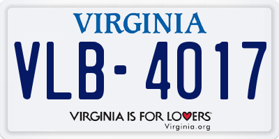 VA license plate VLB4017