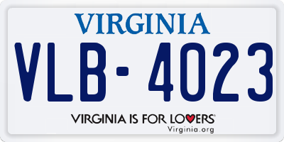 VA license plate VLB4023