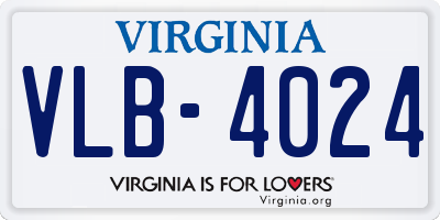 VA license plate VLB4024