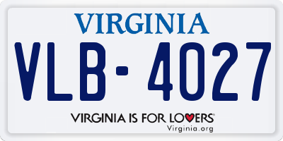 VA license plate VLB4027