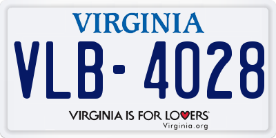 VA license plate VLB4028
