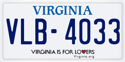 VA license plate VLB4033