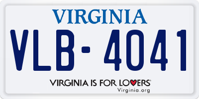VA license plate VLB4041