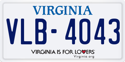 VA license plate VLB4043