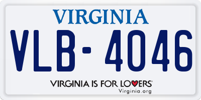 VA license plate VLB4046