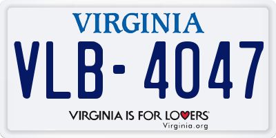 VA license plate VLB4047
