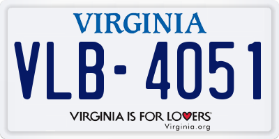 VA license plate VLB4051