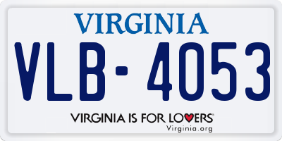 VA license plate VLB4053