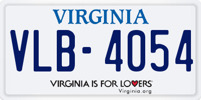 VA license plate VLB4054