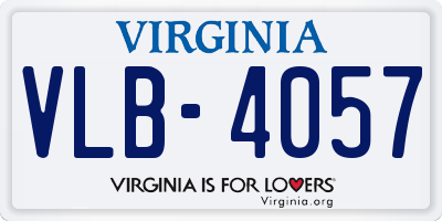 VA license plate VLB4057