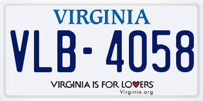 VA license plate VLB4058