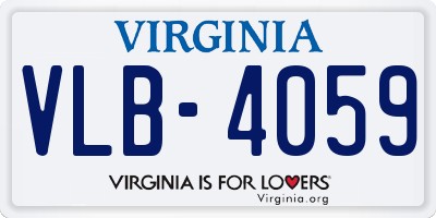 VA license plate VLB4059