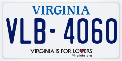 VA license plate VLB4060