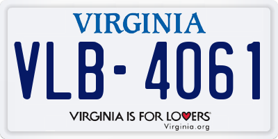 VA license plate VLB4061