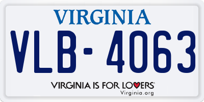 VA license plate VLB4063