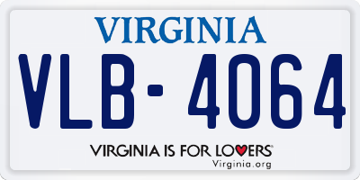 VA license plate VLB4064