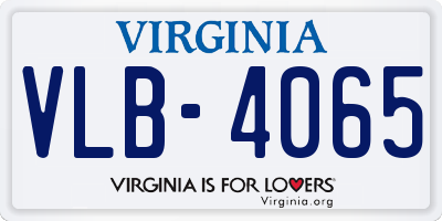 VA license plate VLB4065