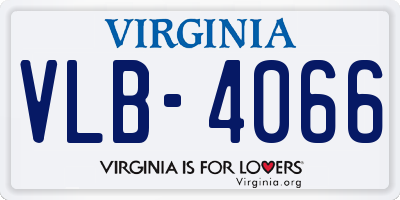 VA license plate VLB4066