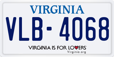 VA license plate VLB4068