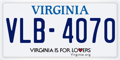 VA license plate VLB4070