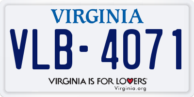 VA license plate VLB4071
