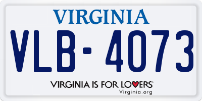 VA license plate VLB4073