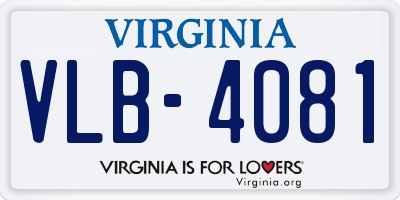 VA license plate VLB4081