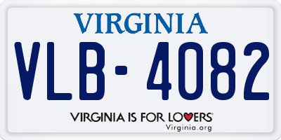 VA license plate VLB4082