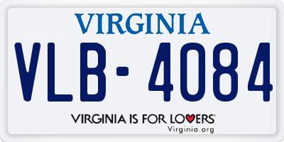 VA license plate VLB4084