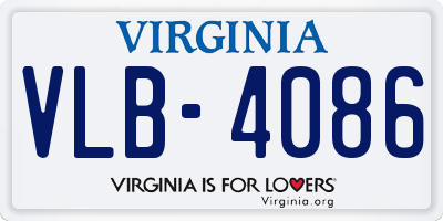 VA license plate VLB4086