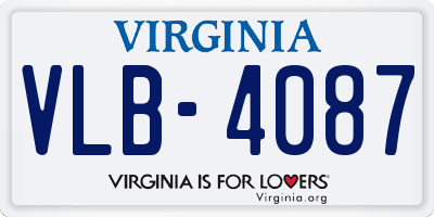 VA license plate VLB4087