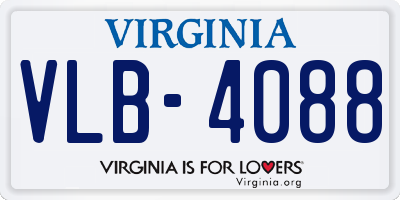VA license plate VLB4088