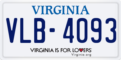 VA license plate VLB4093