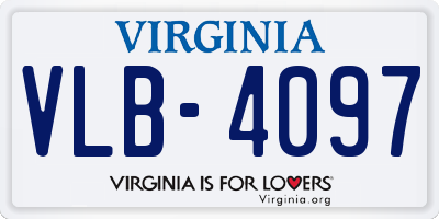 VA license plate VLB4097